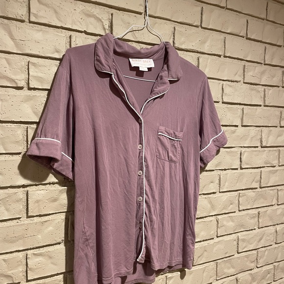 Birdy Grey Mauve Pajama Set with White Trim - Picture 4 of 4